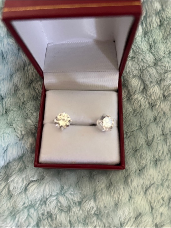 Jewelry - Silver-Tone Cubic Zirconia Floral Stud Earrings